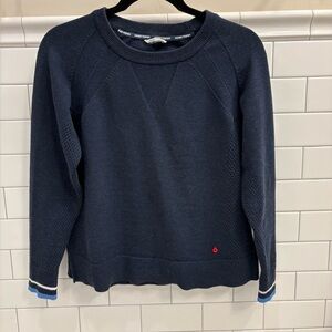 Kari Traa Navy Blue Knit Sweater – Mesh Detail – Size Small